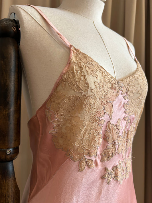 30s Pink Short Slip