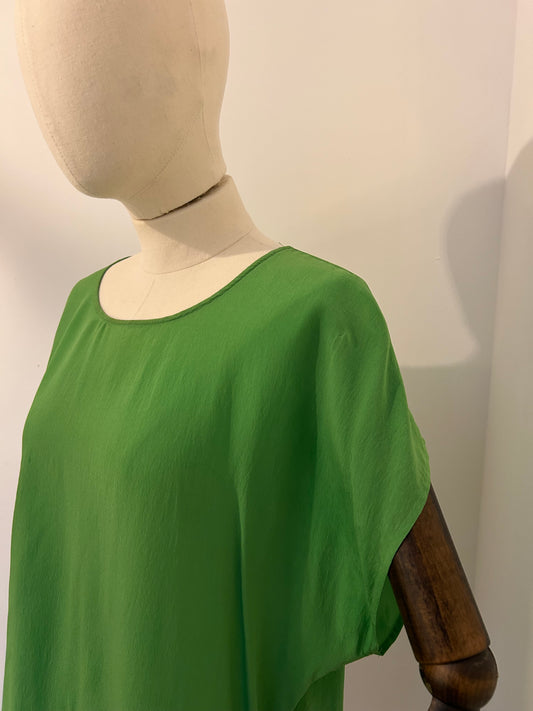 Bright Green Silk Top