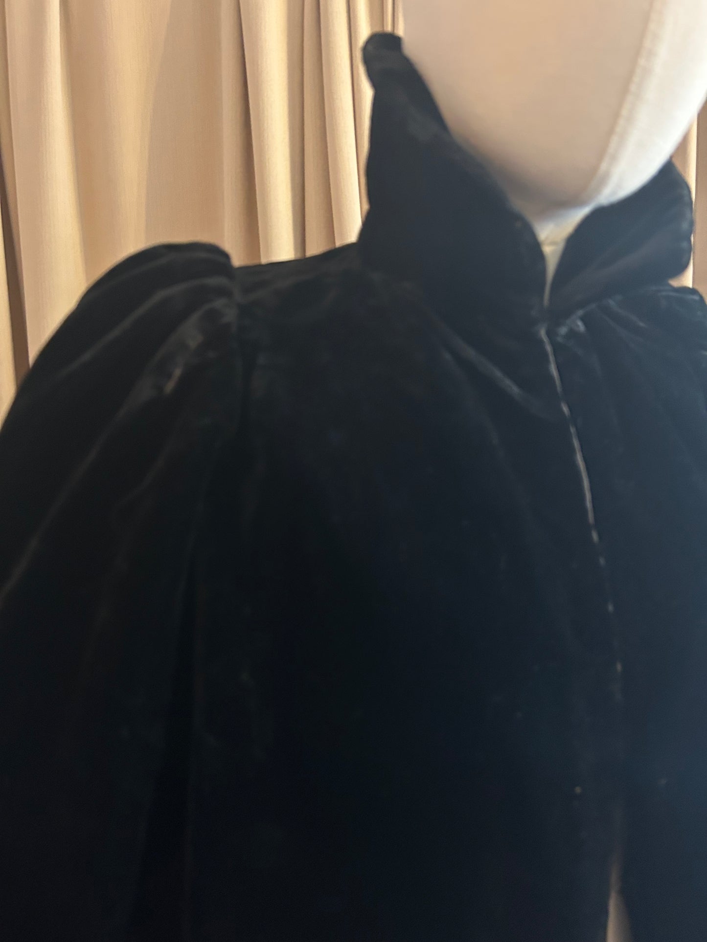 Victorian Silk Velvet Mourning cape
