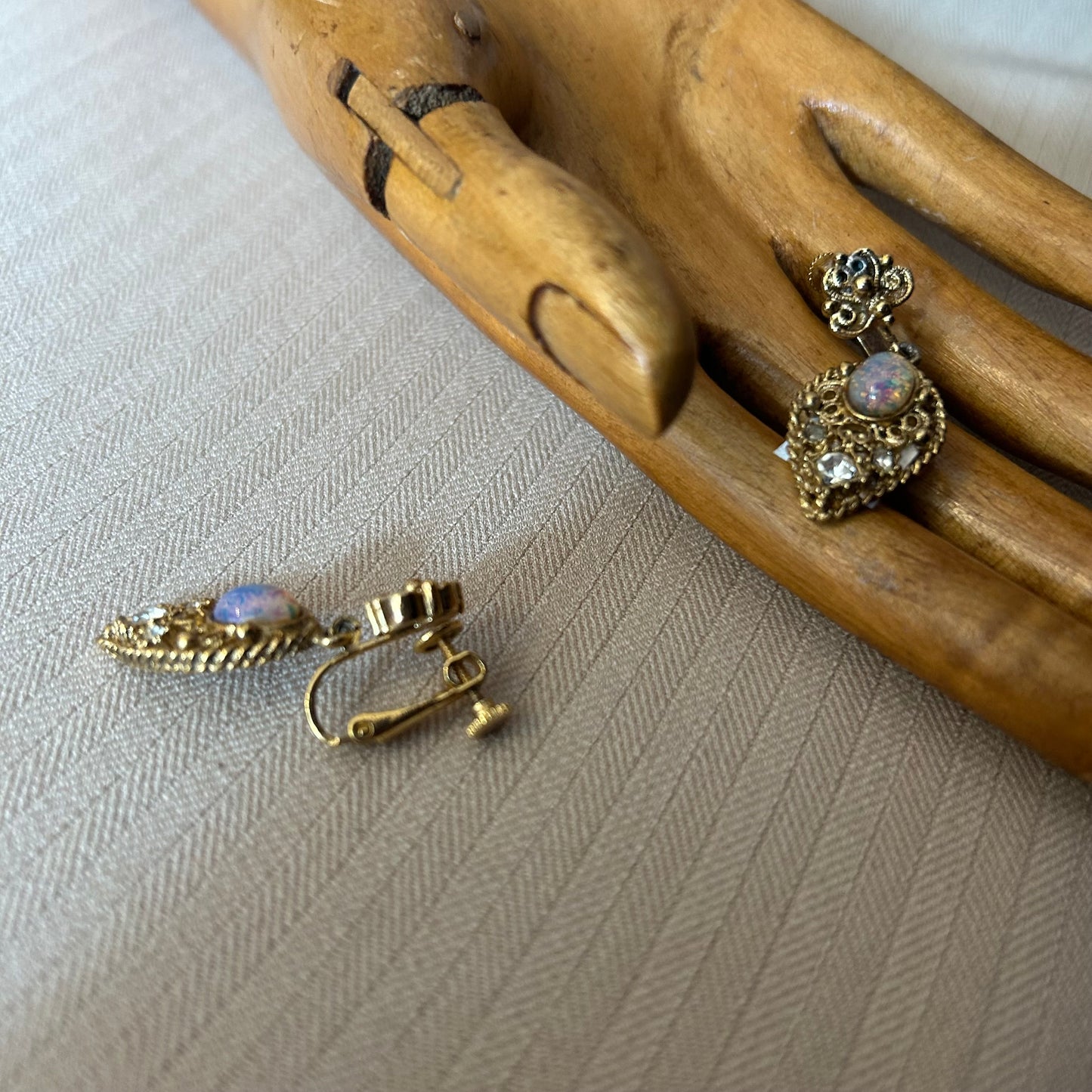 Faux Opal Clip On