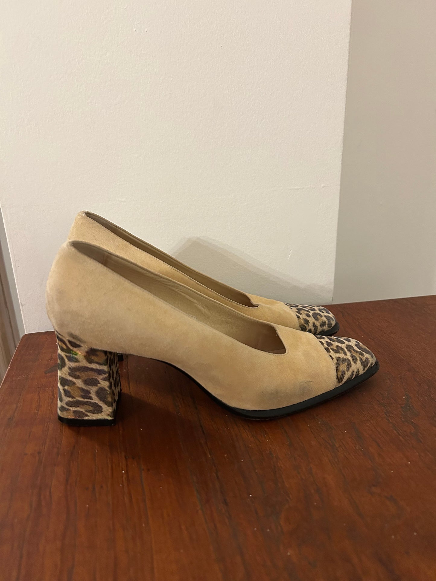 Escada Leopard Block Heels
